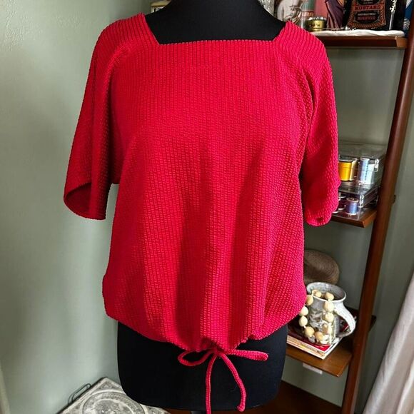 NWT Christopher & Banks Red Boxy Top M – Effortless Chic, 4th of July - Picture 7 of 7